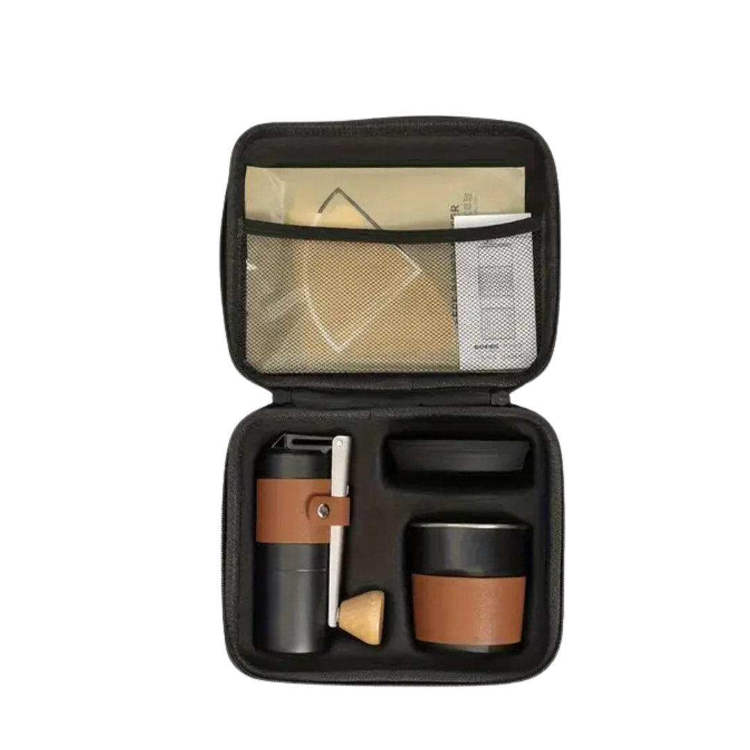 travel coffee brewing set